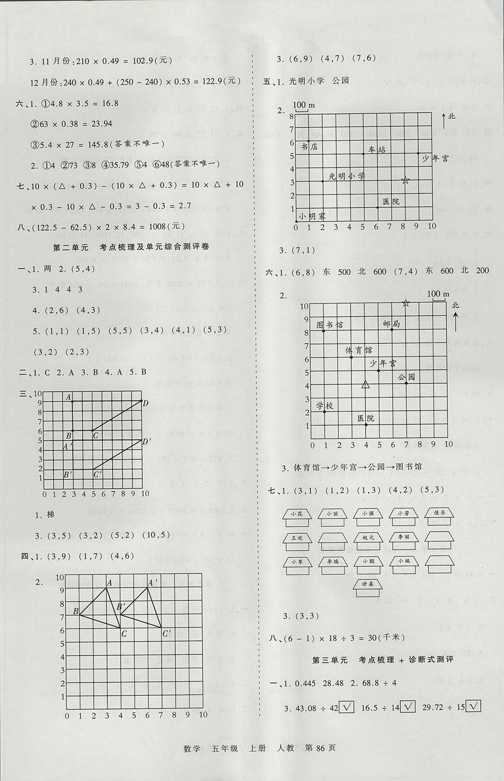 2017年王朝霞考點梳理時習(xí)卷五年級數(shù)學(xué)上冊人教版 參考答案第2頁