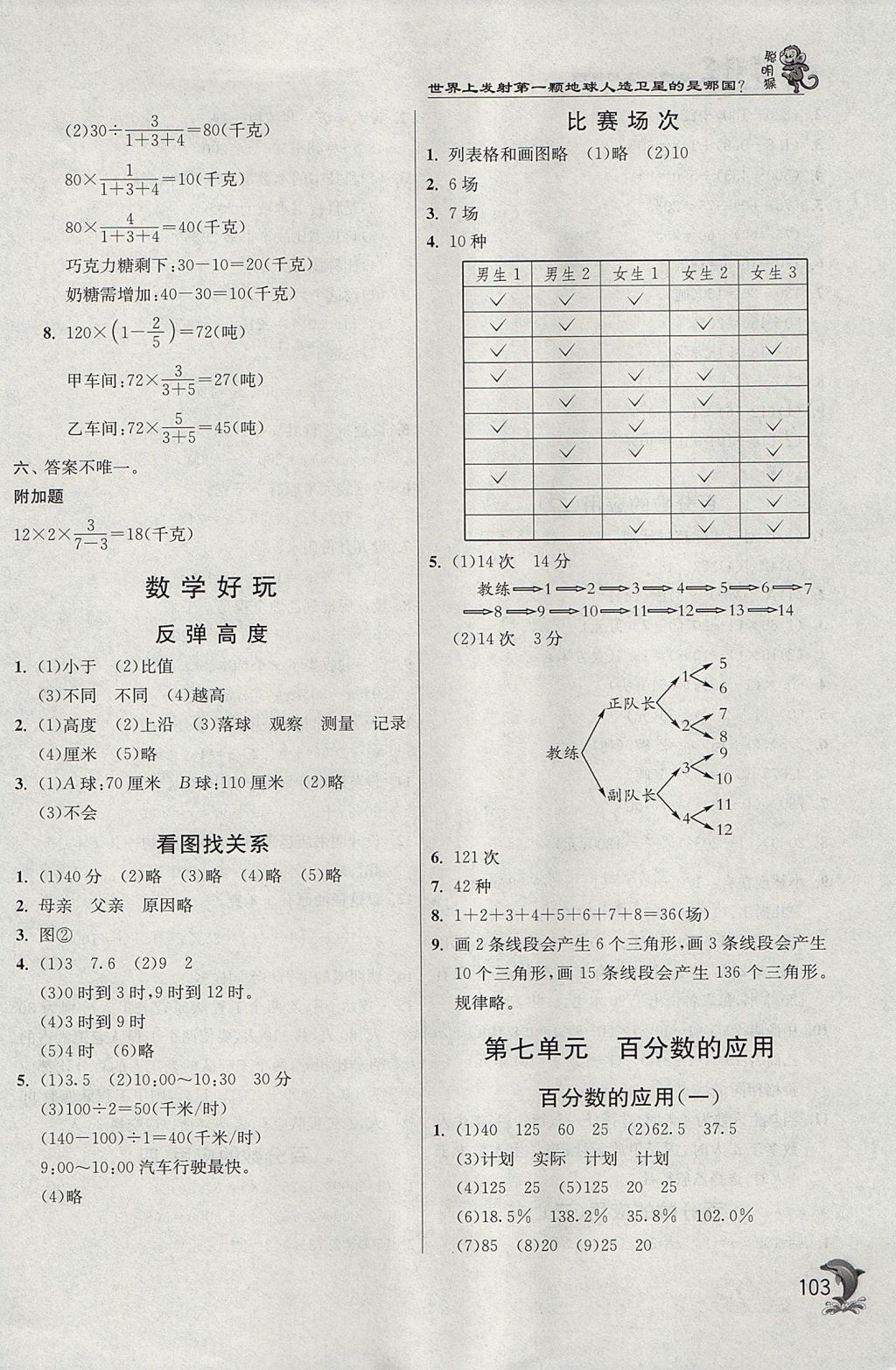 2017年實驗班提優(yōu)訓練六年級數學上冊北師大版 參考答案第11頁