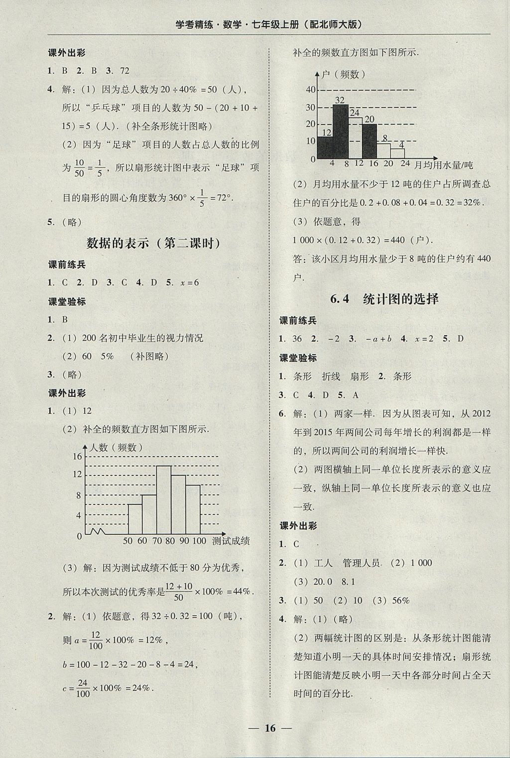 2017年南粵學(xué)典學(xué)考精練七年級數(shù)學(xué)上冊北師大版 參考答案第16頁