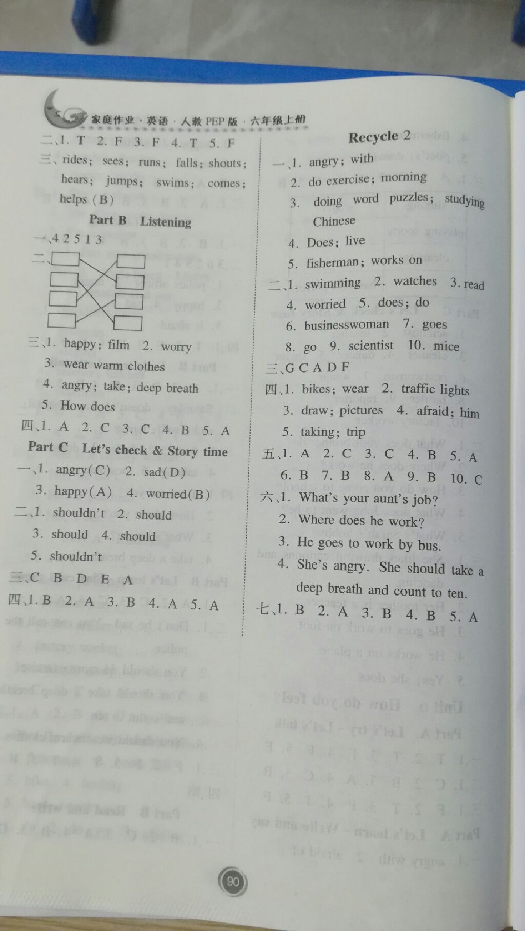 2017年家庭作業(yè)六年級(jí)英語(yǔ)上冊(cè)人教版貴州教育出版社 參考答案第3頁(yè)