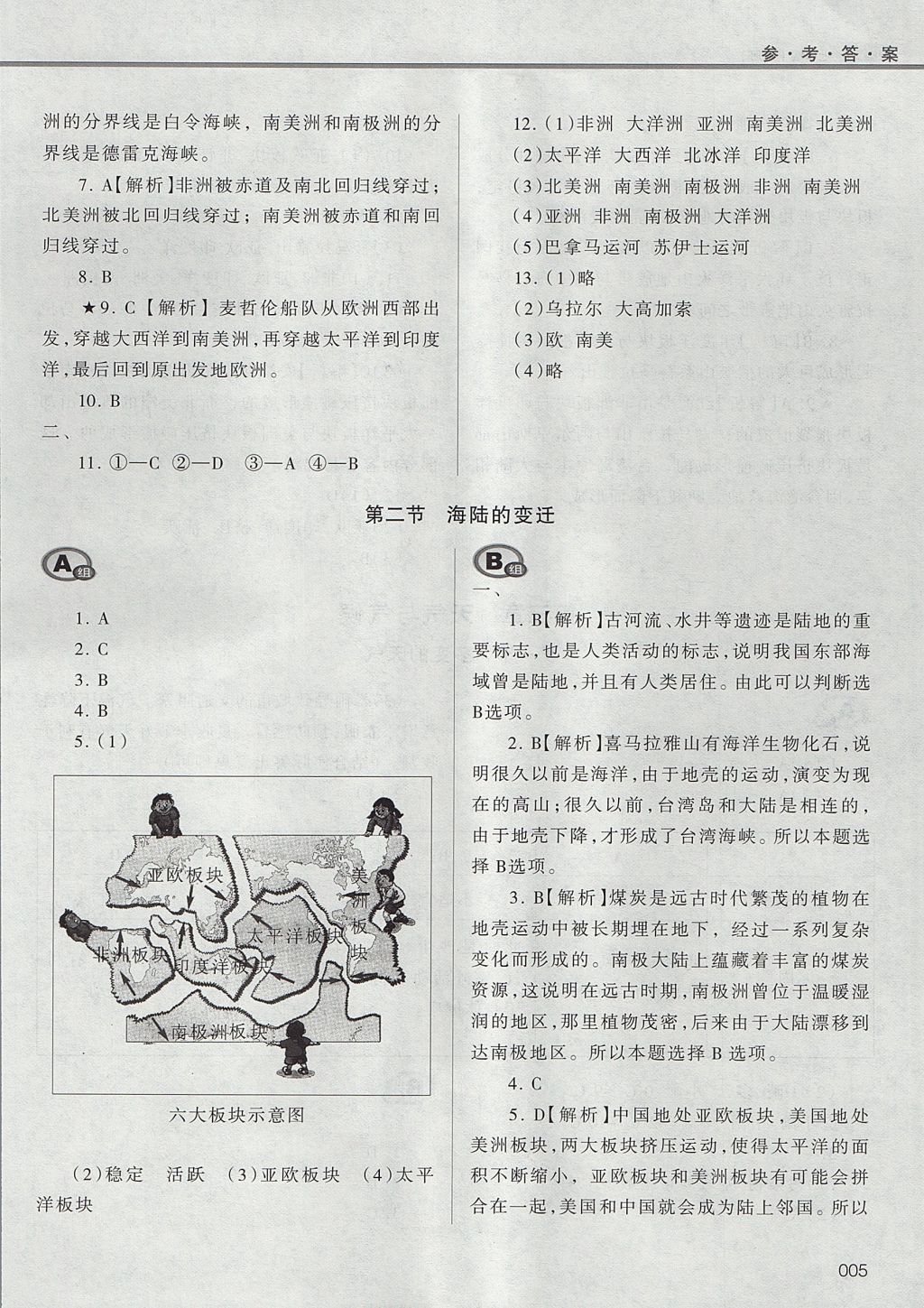 2017年學(xué)習(xí)質(zhì)量監(jiān)測七年級地理上冊人教版 參考答案第5頁