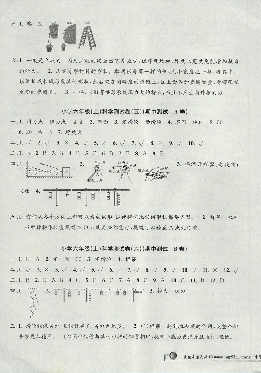 2017年孟建平小學(xué)單元測(cè)試六年級(jí)科學(xué)上冊(cè)教科版 參考答案第3頁(yè)