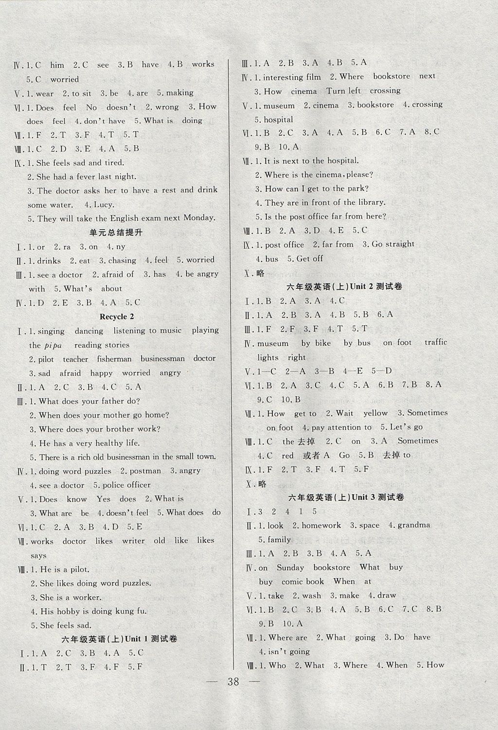 2017年優(yōu)等生全優(yōu)計劃課時優(yōu)化練加測六年級英語上冊人教PEP版 參考答案第6頁