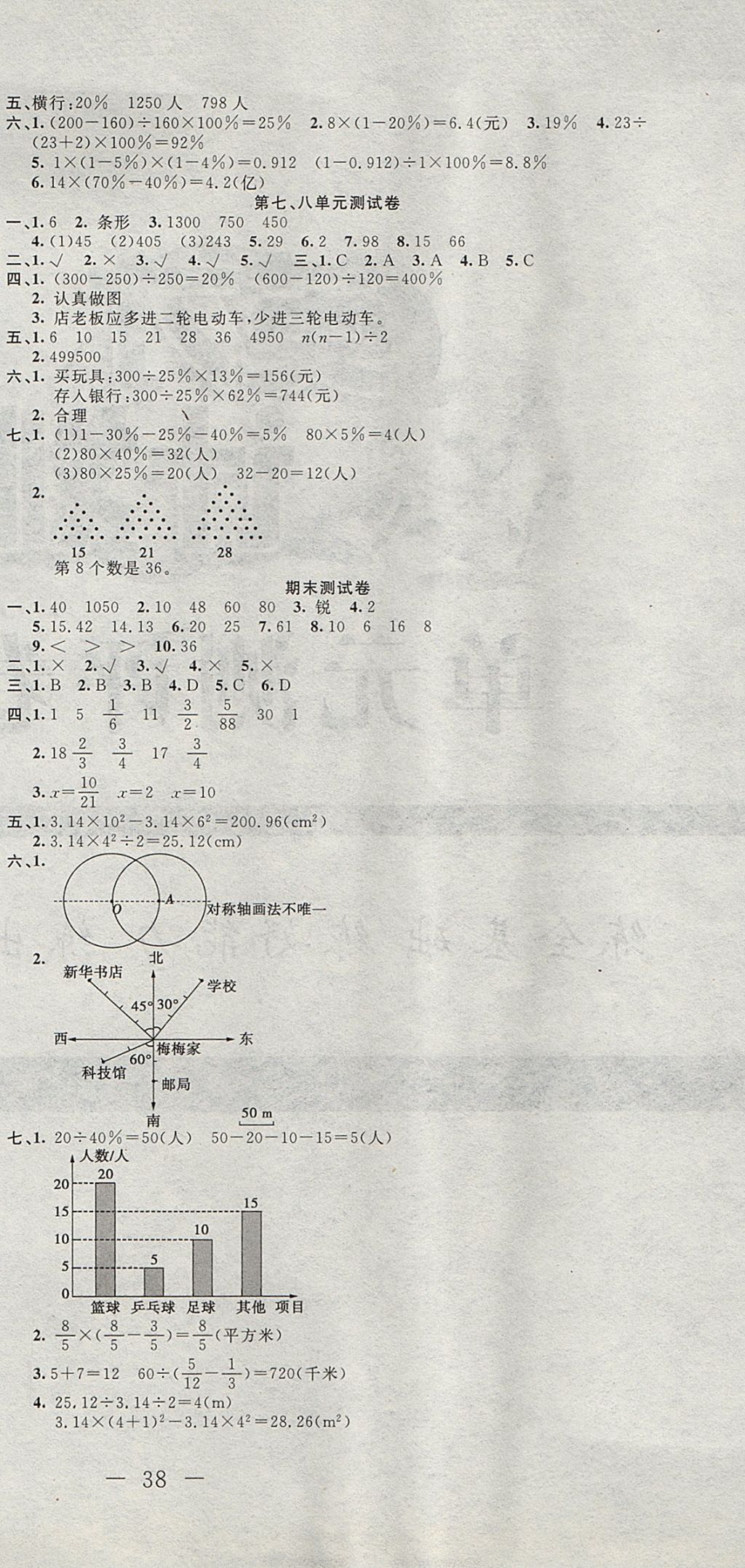 2017年英才計劃同步課時高效訓練六年級數(shù)學上冊人教版 單元測試卷答案第3頁