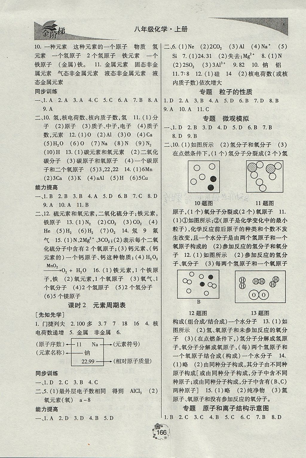 2017年金阶梯课课练单元测八年级化学上册 参考答案第10页