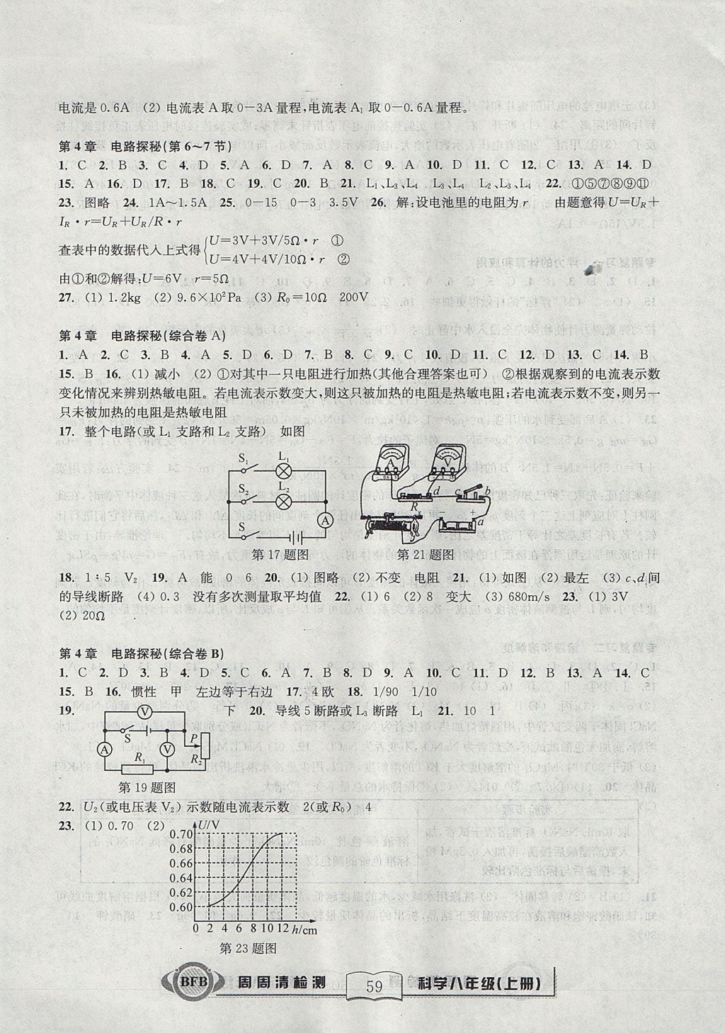 2017年尖子生周周清檢測八年級科學(xué)上冊浙教版 參考答案第6頁