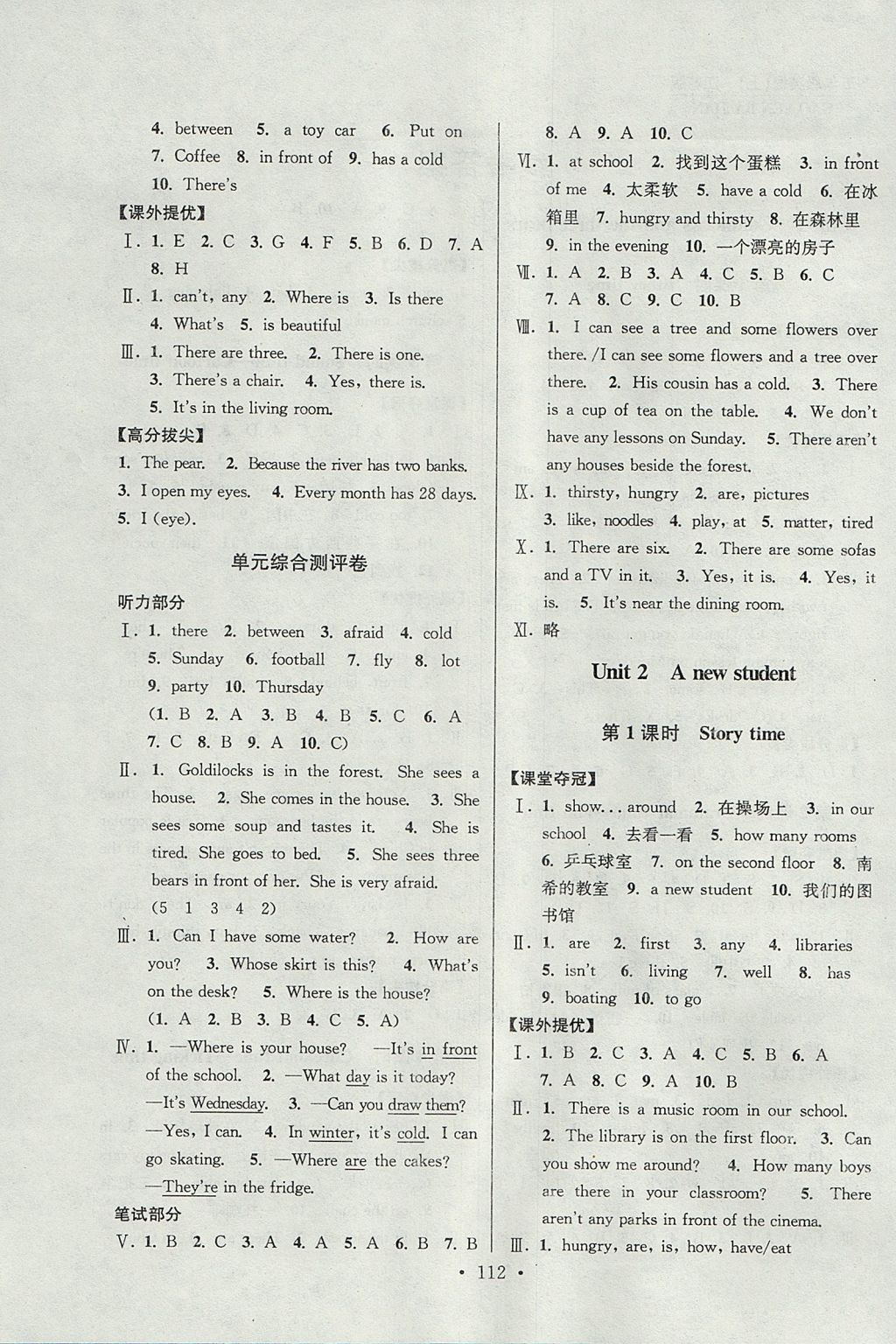 2017年高分拔尖提優(yōu)訓(xùn)練五年級(jí)英語(yǔ)上冊(cè)江蘇版 參考答案第2頁(yè)