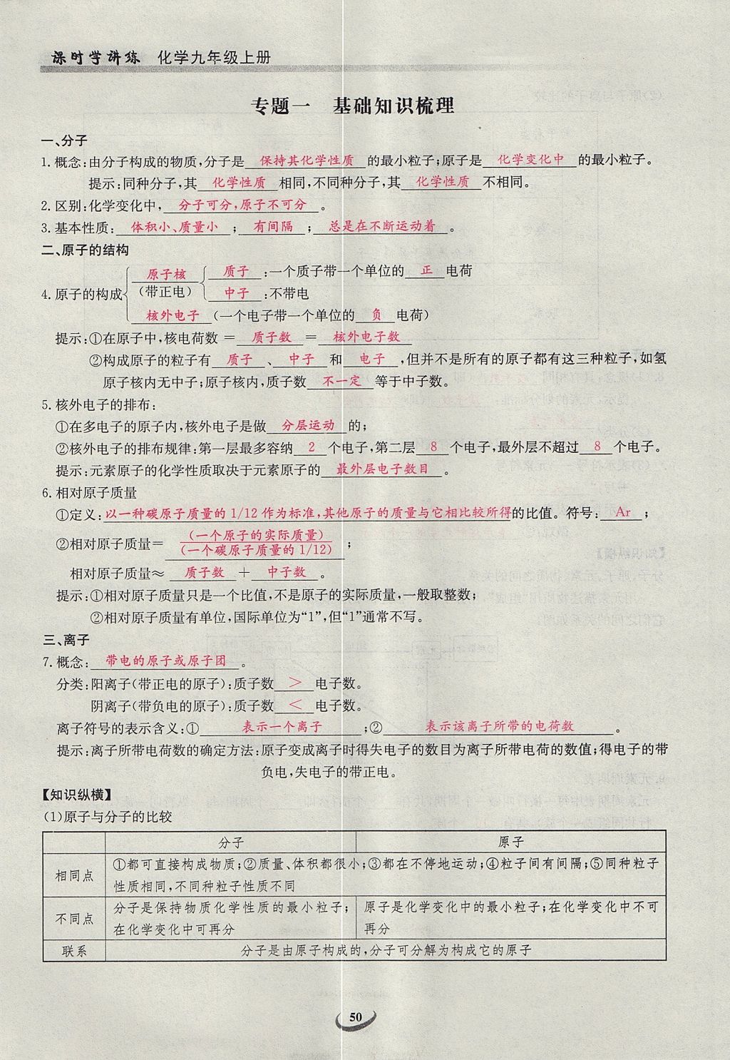 2017年樂學課堂課時學講練九年級化學上冊人教版 第三單元 物質構成的奧秘第58頁