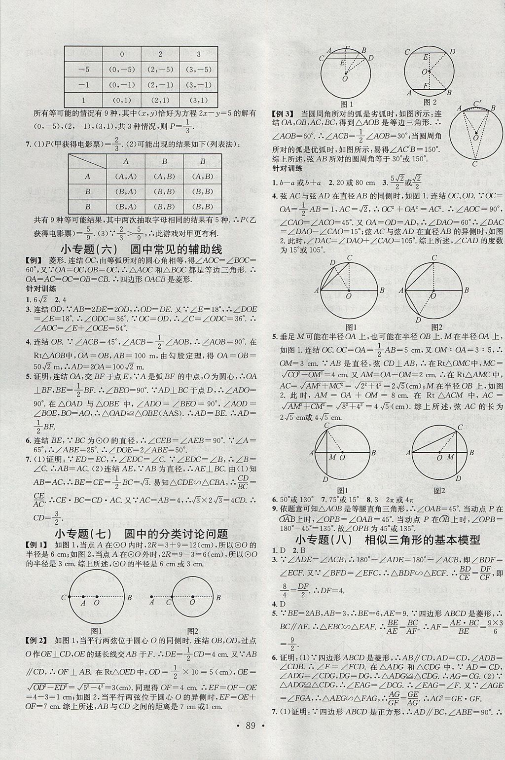 2017年名校课堂滚动学习法九年级数学全一册浙教版浙江专版黑龙江教育出版社 参考答案第17页