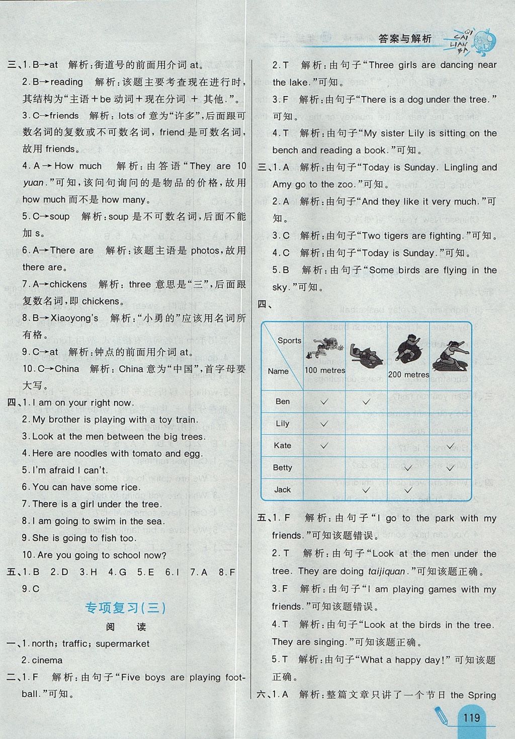 2017年七彩練霸四年級(jí)英語上冊(cè)外研版 參考答案第23頁