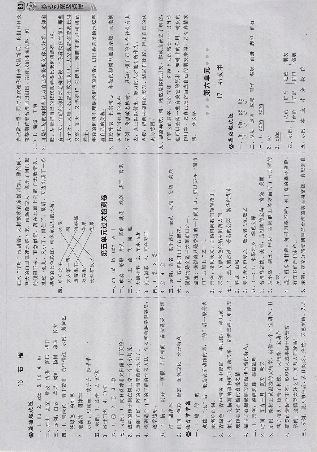 2017年綜合應(yīng)用創(chuàng)新題典中點(diǎn)三年級(jí)語(yǔ)文上冊(cè)蘇教版 參考答案第9頁(yè)