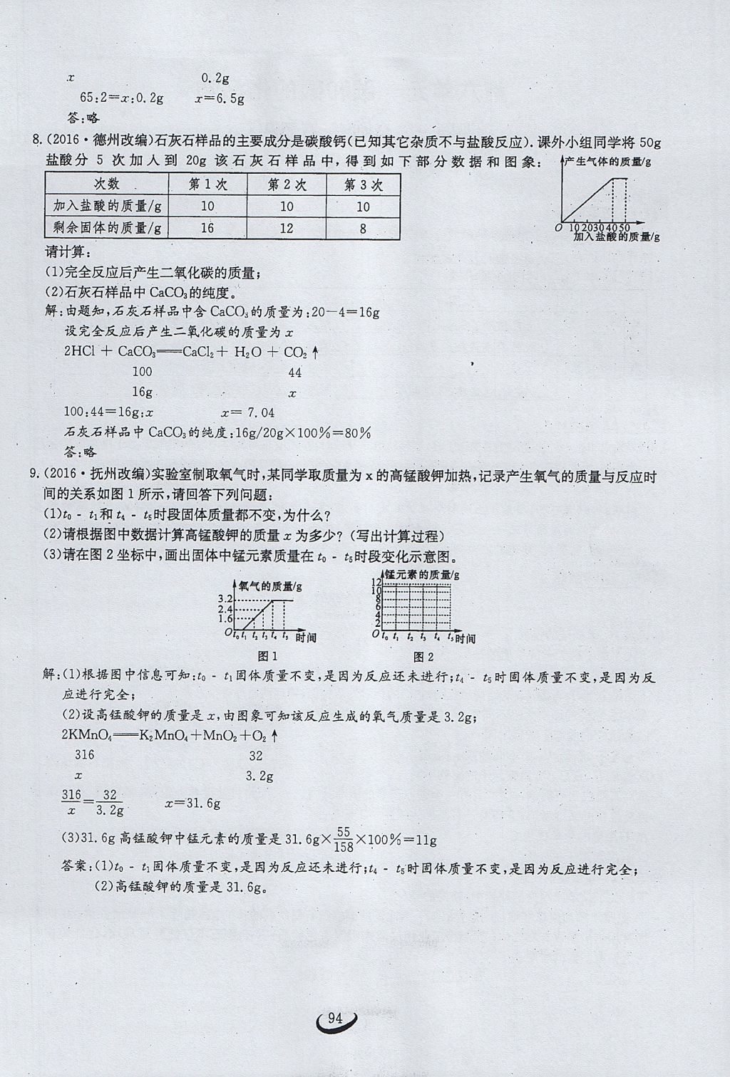 2017年思维新观察九年级化学上册 第五单元 化学方程式第100页