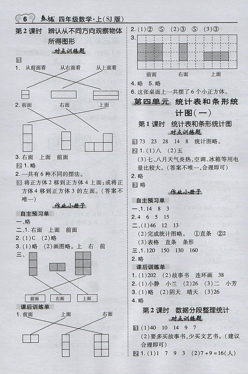 2017年特高级教师点拨四年级数学上册苏教版 参考答案第6页