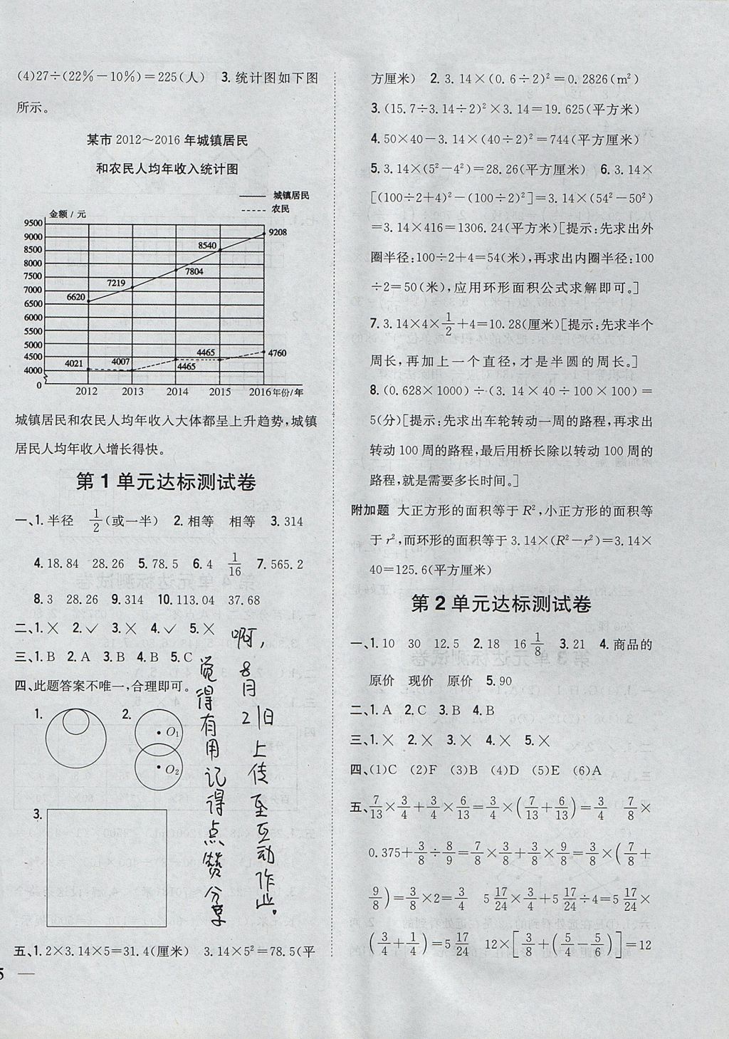 2017年全科王同步課時(shí)練習(xí)六年級(jí)數(shù)學(xué)上冊(cè)北師大版 參考答案第14頁