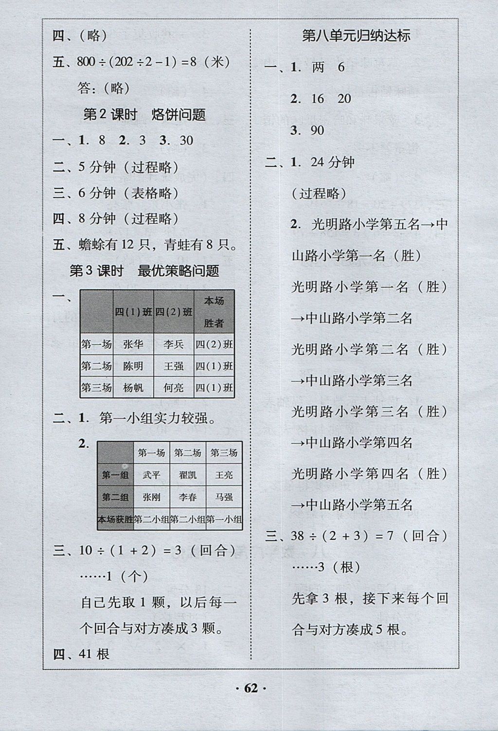 2017年家校導(dǎo)學(xué)四年級數(shù)學(xué)上冊 參考答案第22頁