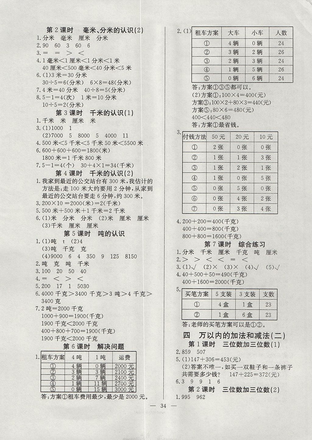 2017年導(dǎo)學(xué)練習(xí)樂享數(shù)學(xué)三年級(jí)上冊(cè)人教版 參考答案第2頁