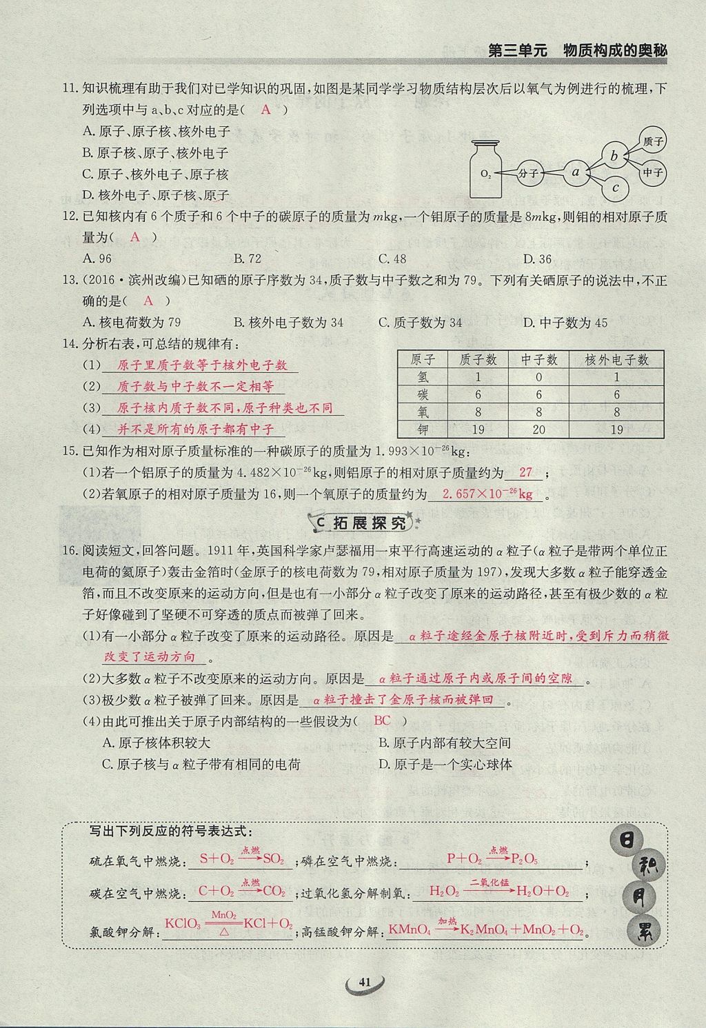 2017年樂學(xué)課堂課時(shí)學(xué)講練九年級(jí)化學(xué)上冊(cè)人教版 第三單元 物質(zhì)構(gòu)成的奧秘第49頁(yè)