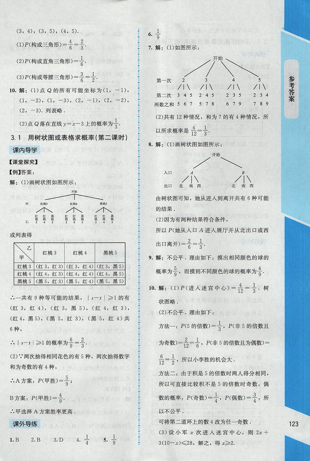 2017年课内课外直通车九年级数学上册北师大版 参考答案第15页