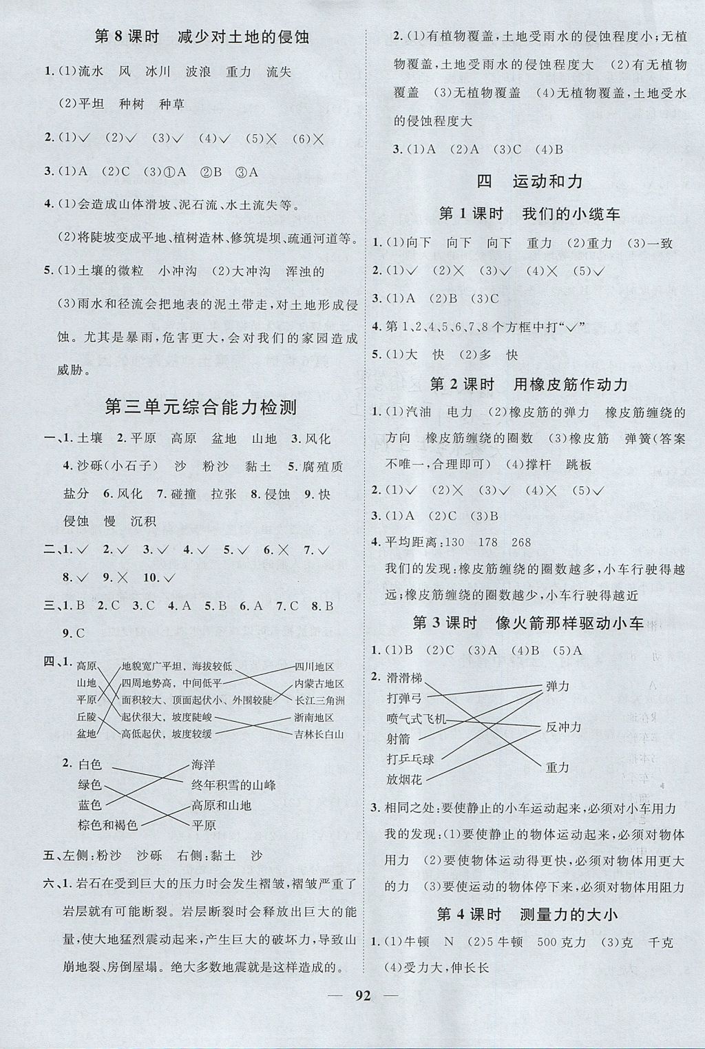 2017年陽光同學(xué)課時(shí)優(yōu)化作業(yè)五年級(jí)科學(xué)上冊(cè)教科版 參考答案第6頁