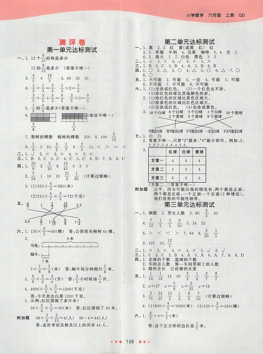 2017年53天天練小學(xué)數(shù)學(xué)六年級(jí)上冊(cè)青島版 參考答案第13頁(yè)