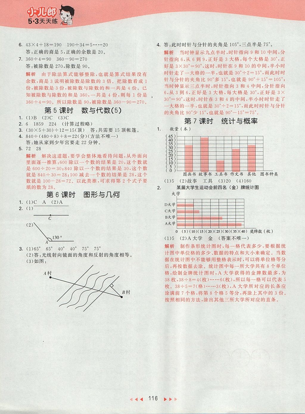 2017年53天天練小學(xué)數(shù)學(xué)四年級(jí)上冊(cè)青島版 參考答案第12頁(yè)