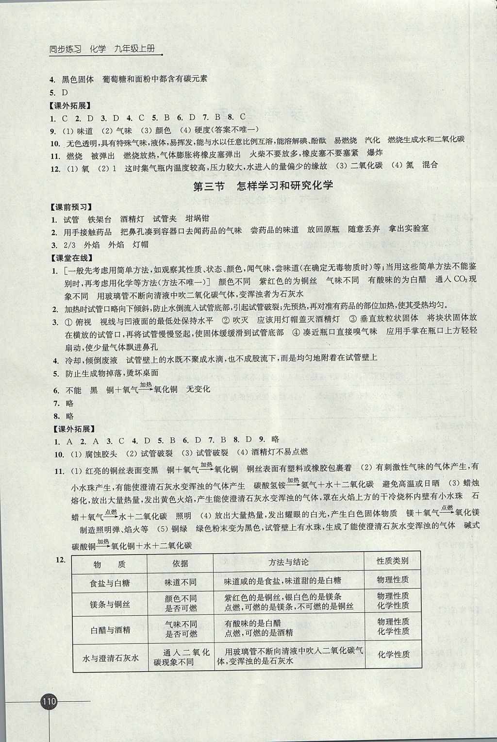 2017年同步練習九年級化學上冊滬教版江蘇鳳凰科學技術出版社 參考答案第2頁