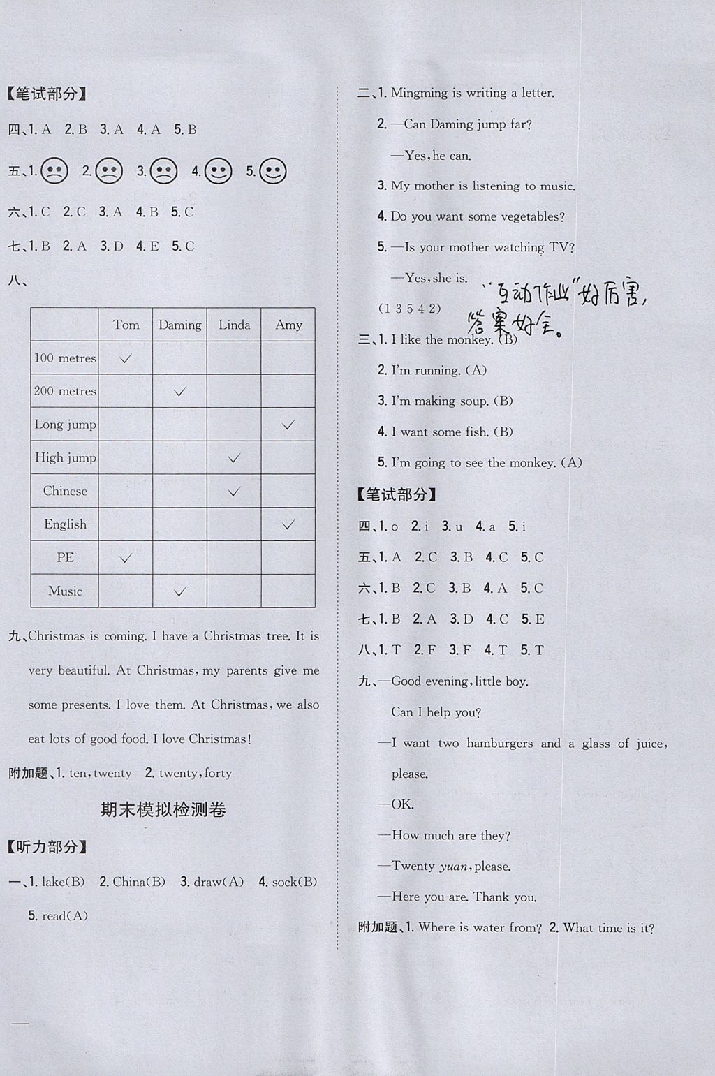 2017年全科王同步課時(shí)練習(xí)四年級(jí)英語(yǔ)上冊(cè)外研版 參考答案第10頁(yè)