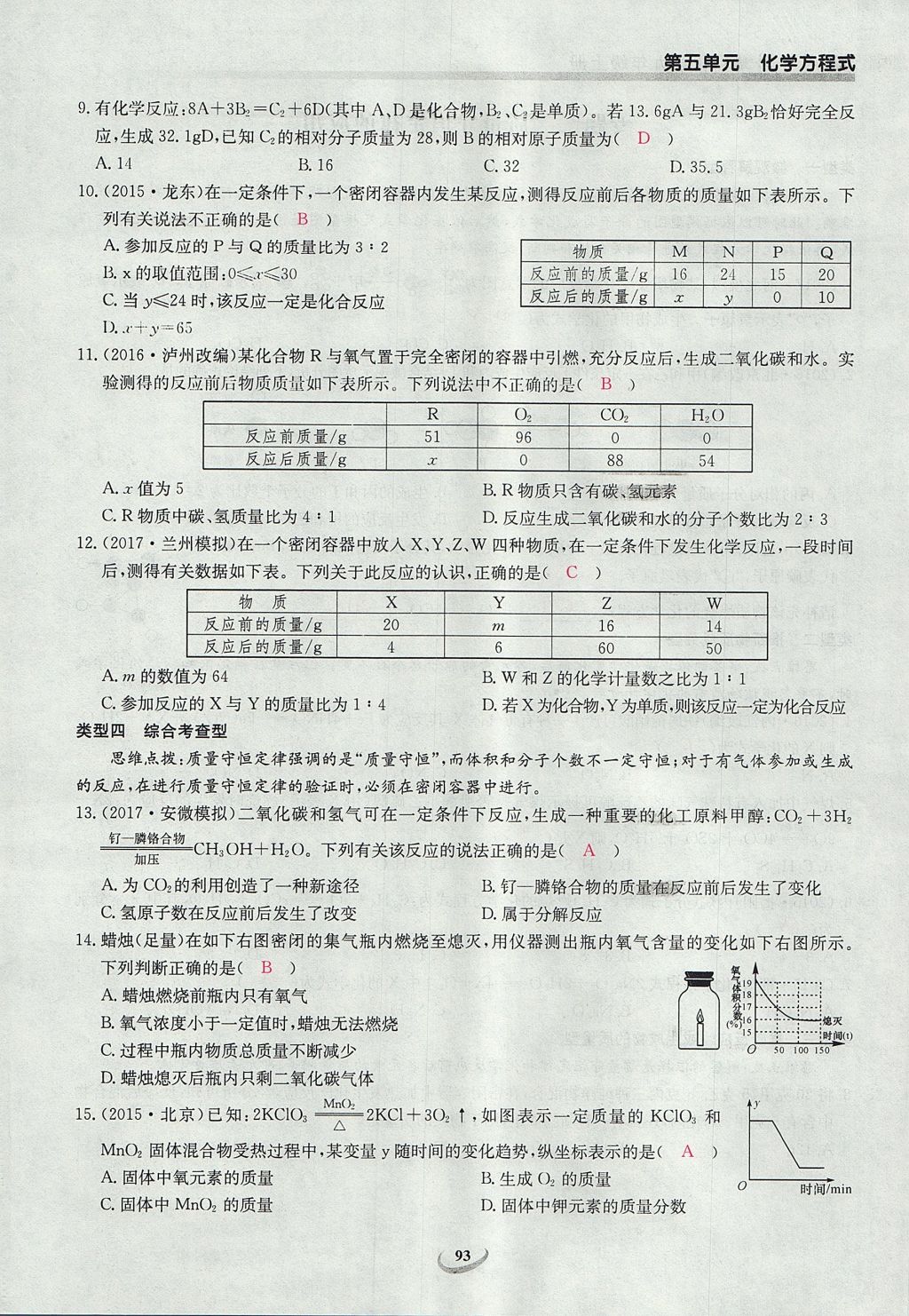 2017年樂學(xué)課堂課時學(xué)講練九年級化學(xué)上冊人教版 第五單元 化學(xué)方程式第91頁