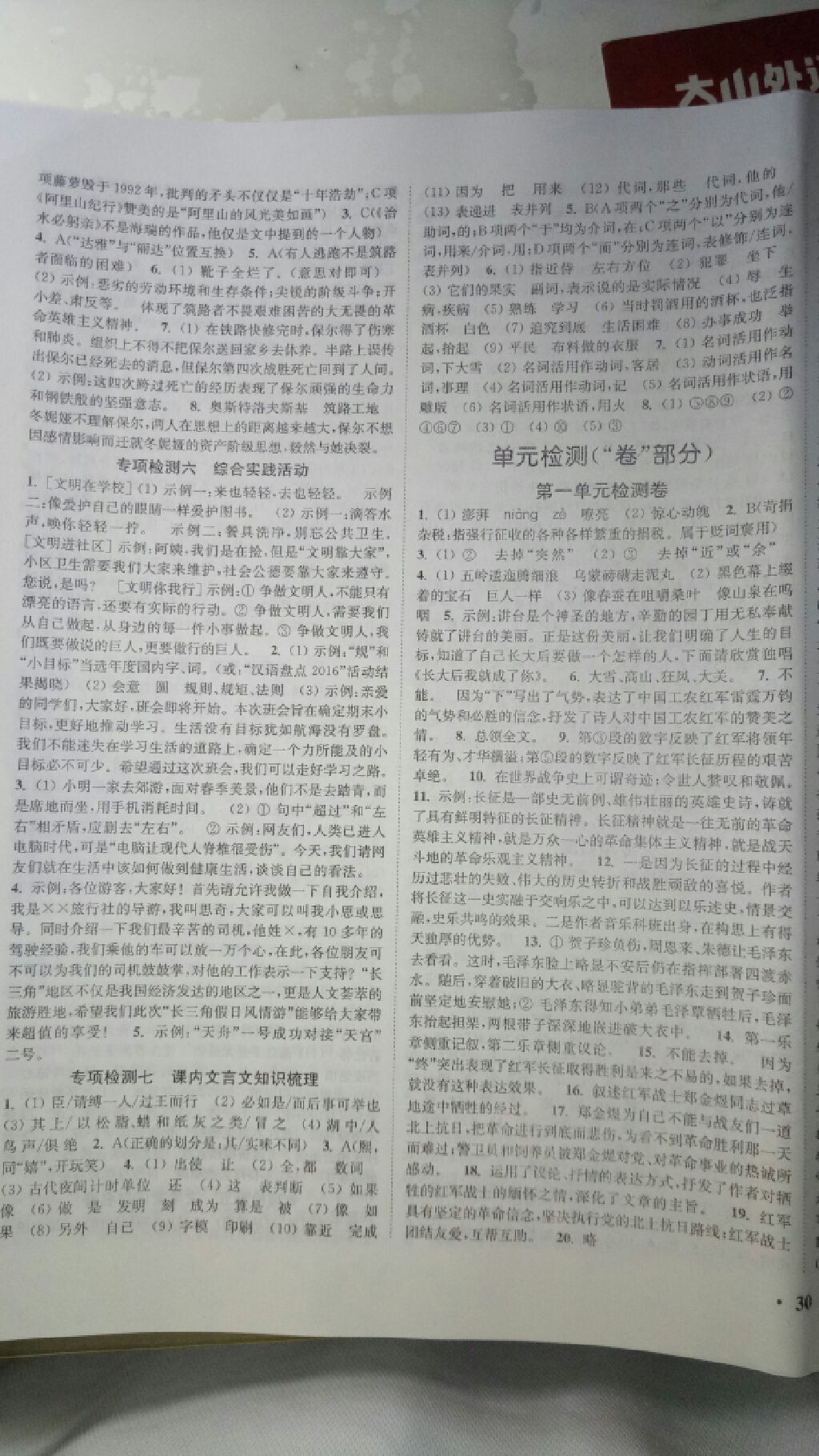 2017年通城學(xué)典活頁(yè)檢測(cè)八年級(jí)語(yǔ)文上冊(cè)蘇教版 參考答案第6頁(yè)