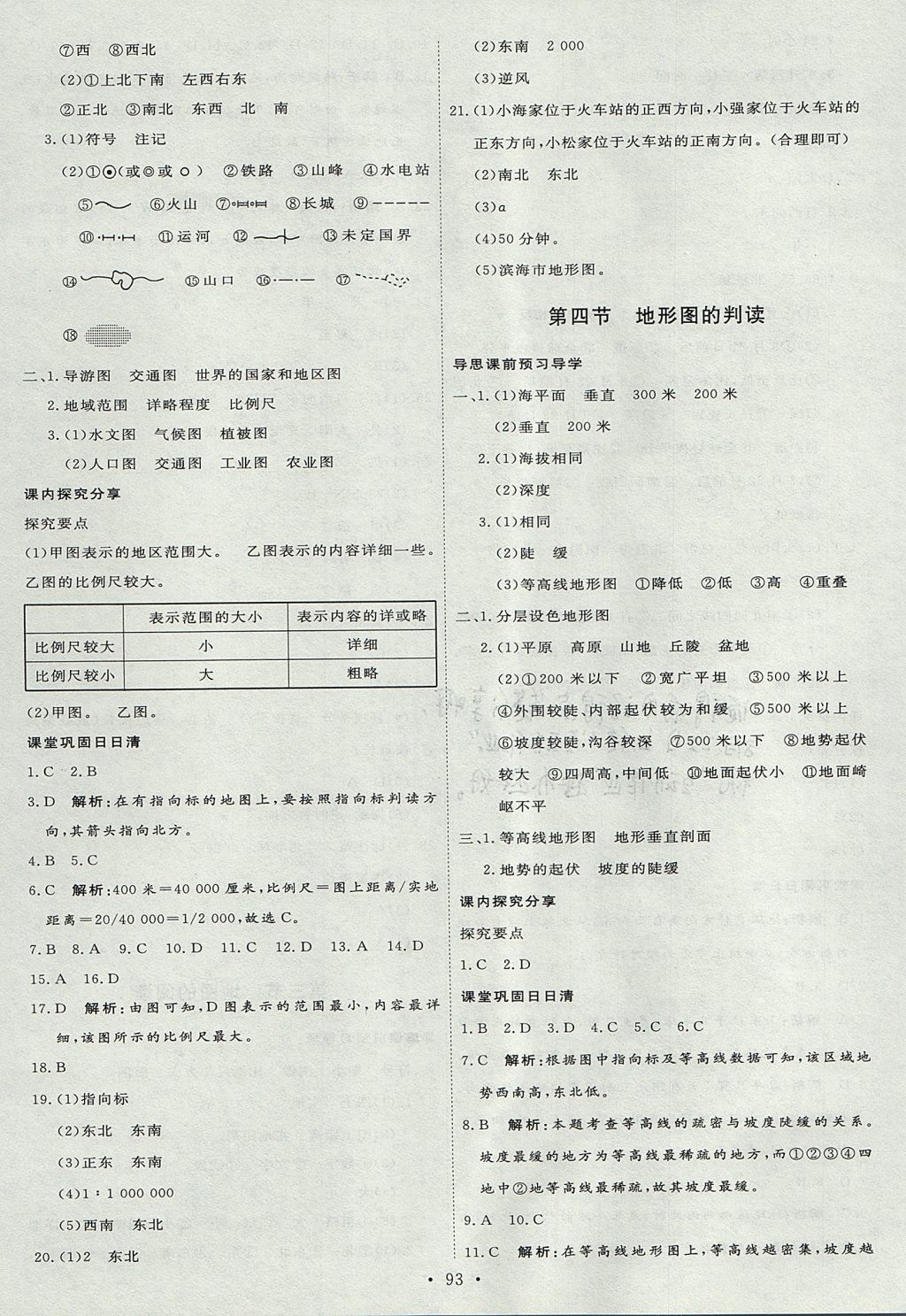 2017年优加学案课时通六年级地理上册青岛版五四制 参考答案第3页