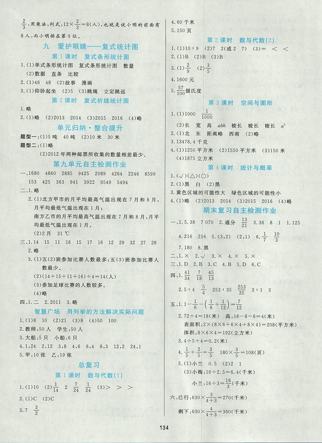 2017年黃岡名師天天練五年級數(shù)學(xué)上冊青島版五四制 參考答案第12頁