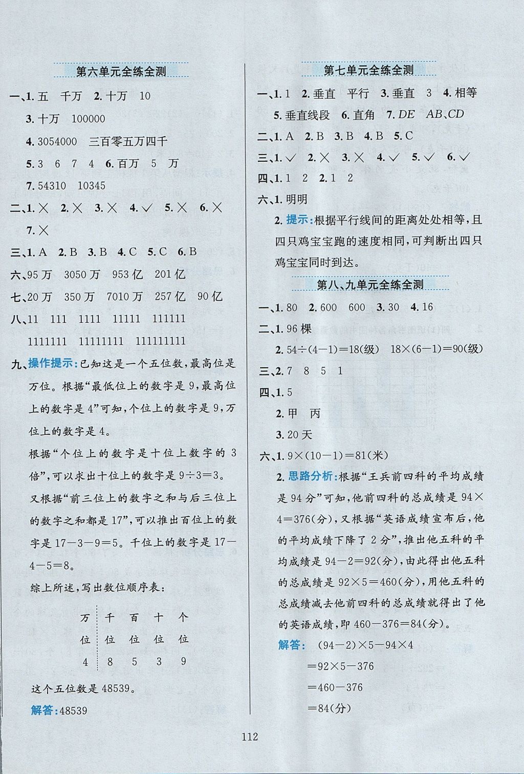 2017年小學(xué)教材全練四年級數(shù)學(xué)上冊冀教版 參考答案第16頁