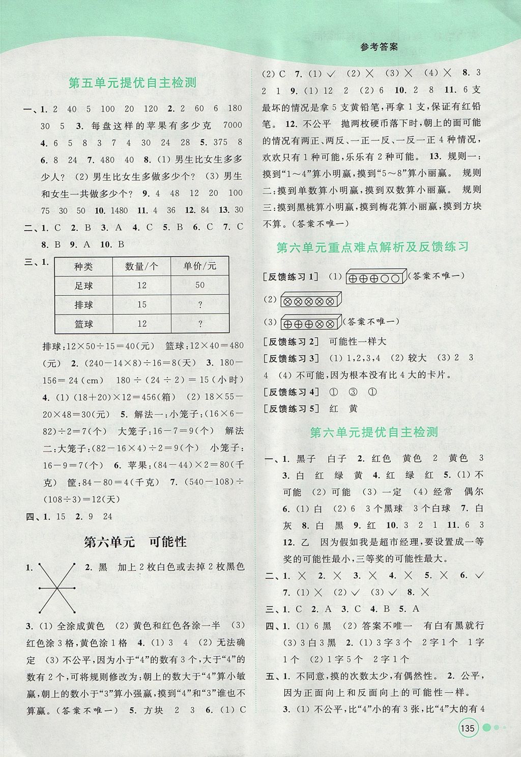 2017年亮點給力提優(yōu)班多維互動空間四年級數(shù)學上冊江蘇版 參考答案第9頁