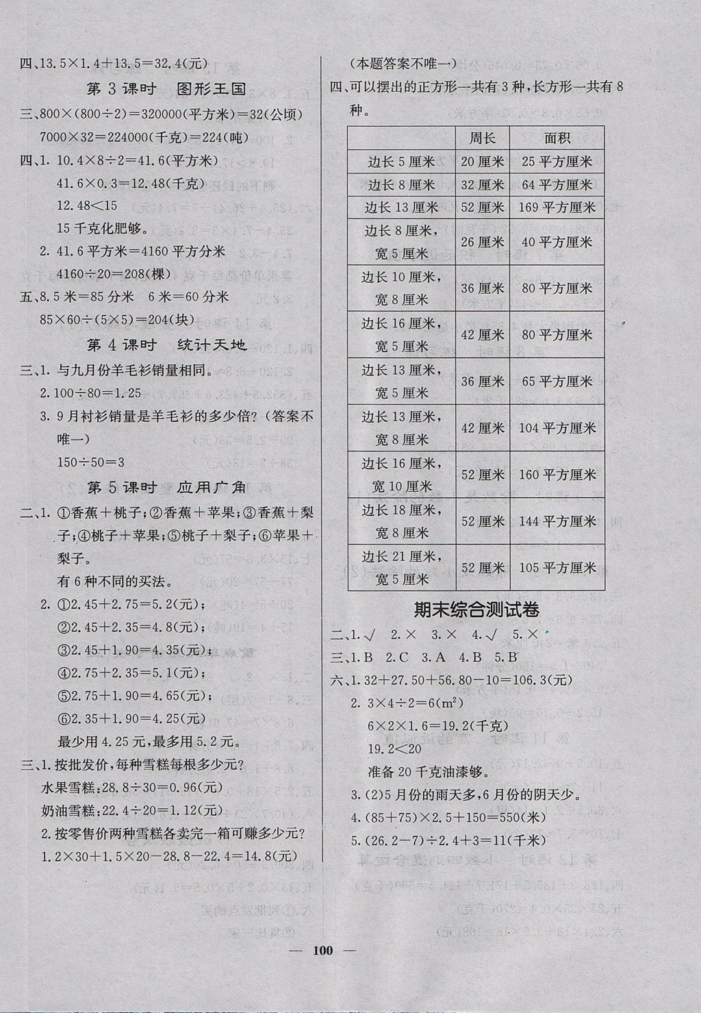 2017年课堂点睛五年级数学上册苏教版 参考答案第8页