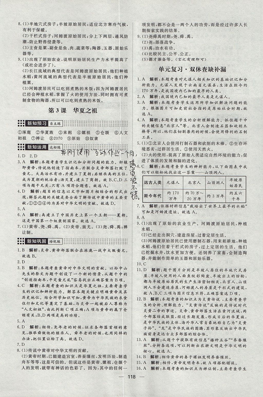 2017年練出好成績六年級歷史上冊魯教版五四制 參考答案第2頁