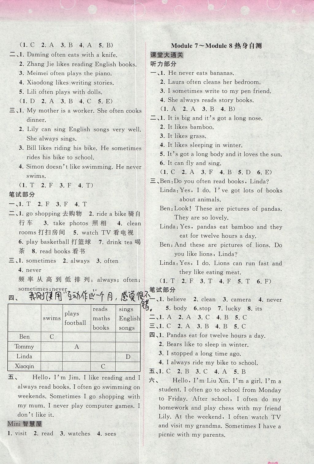 2017年新課程學(xué)習(xí)與測評同步學(xué)習(xí)六年級英語上冊外研版 參考答案第9頁