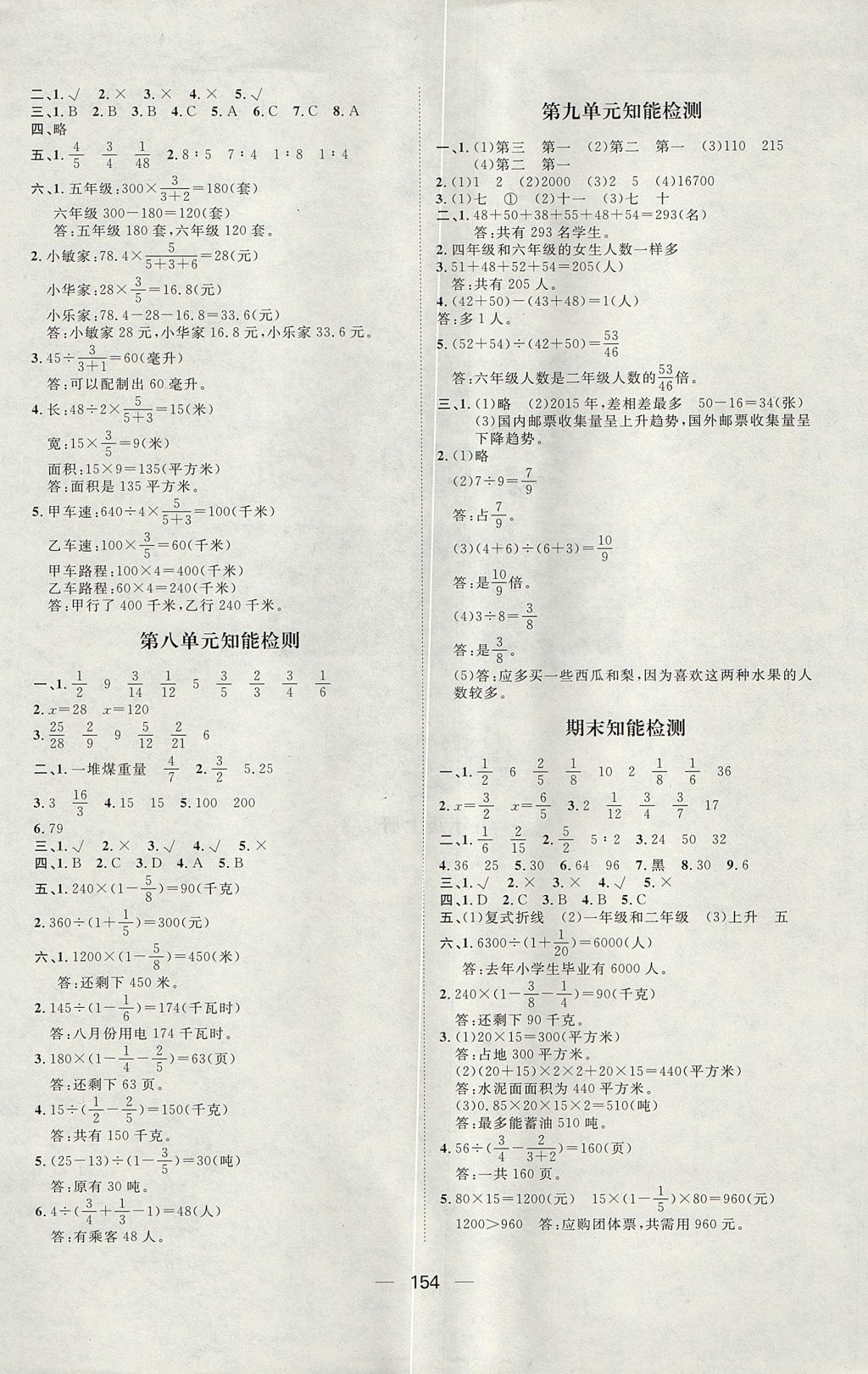 2017年练出好成绩五年级数学上册青岛版五四制 参考答案第18页