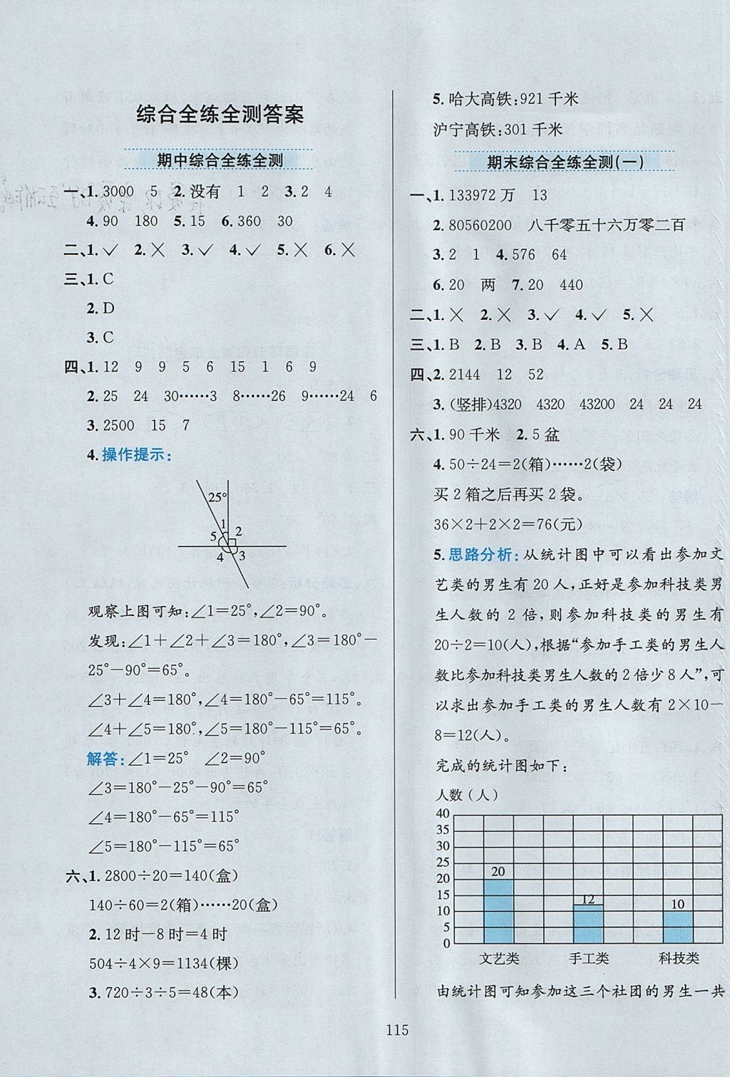 2017年小學教材全練四年級數(shù)學上冊冀教版 參考答案第19頁