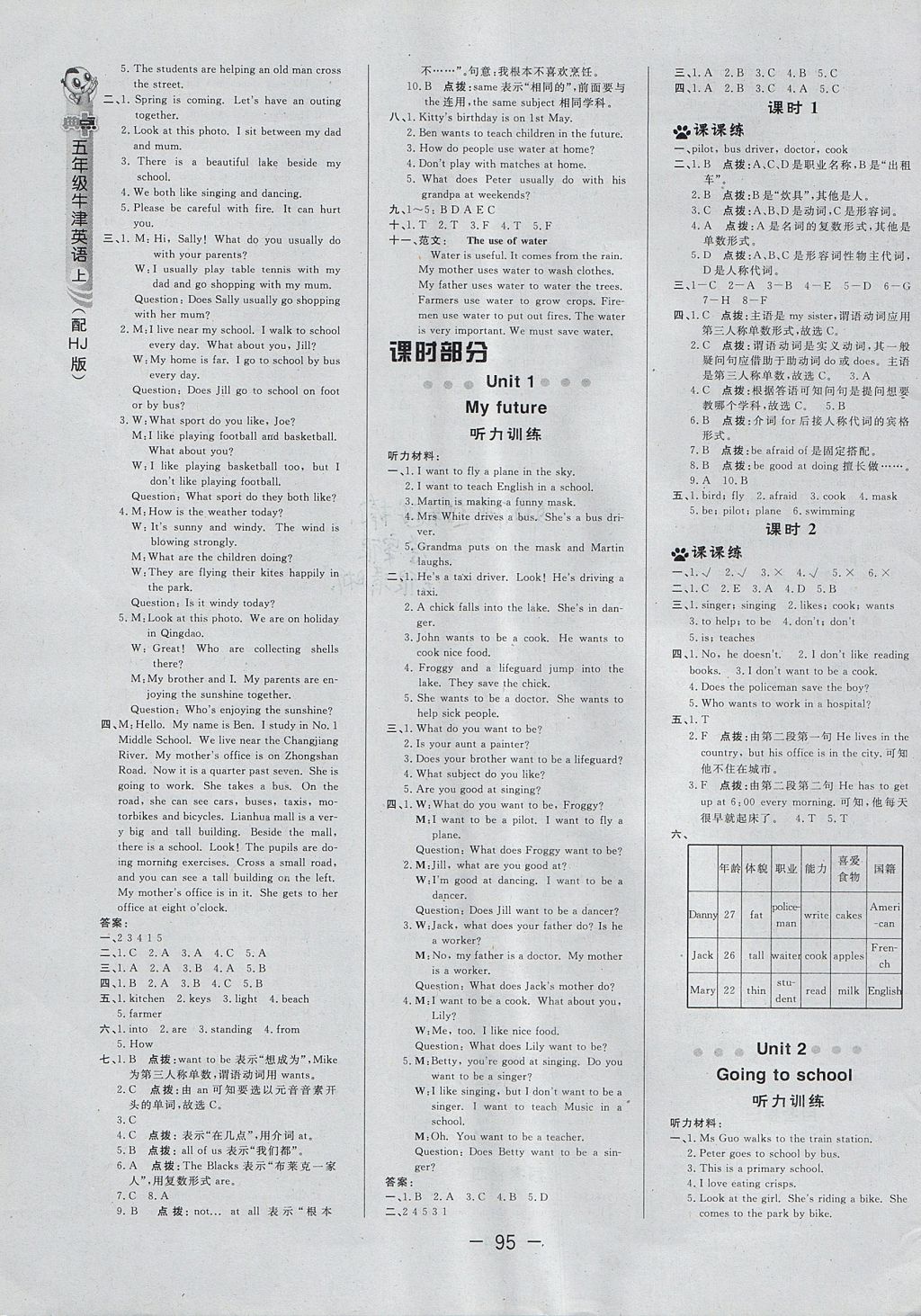 2017年综合应用创新题典中点五年级牛津英语上册沪教牛津版三起 参考答案第3页