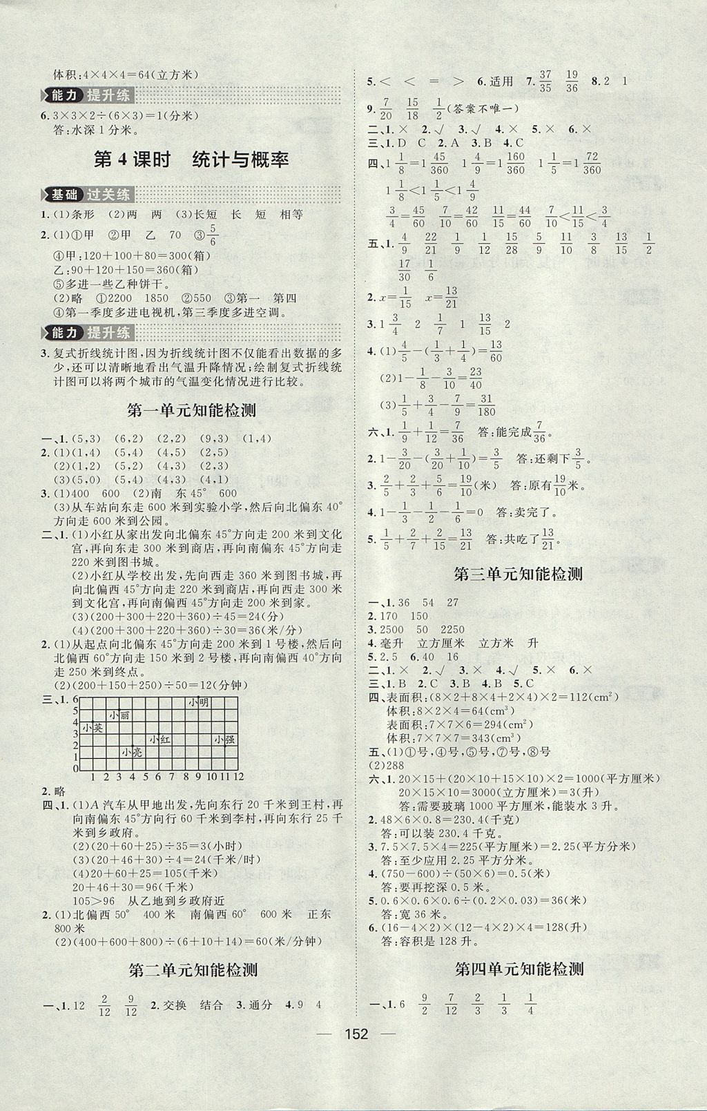 2017年练出好成绩五年级数学上册青岛版五四制 参考答案第16页