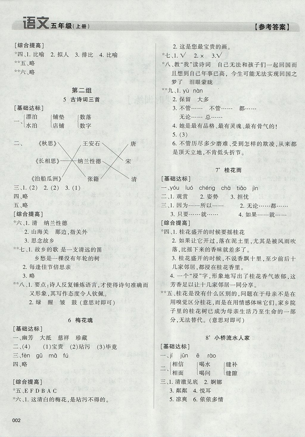 2017年學(xué)習(xí)質(zhì)量監(jiān)測(cè)五年級(jí)語(yǔ)文上冊(cè)人教版 參考答案第2頁(yè)