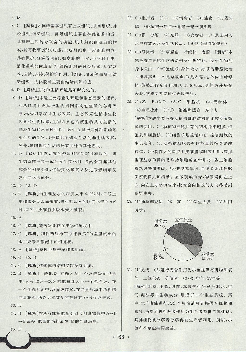 2017年期末考向標(biāo)海淀新編跟蹤突破測(cè)試卷六年級(jí)生物上冊(cè)魯科版 參考答案第16頁(yè)