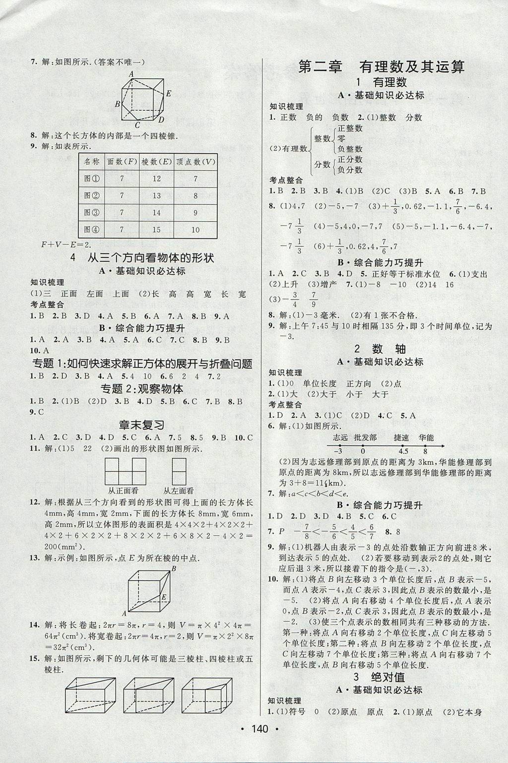 2017年同行学案学练测六年级数学上册鲁教版 参考答案第2页