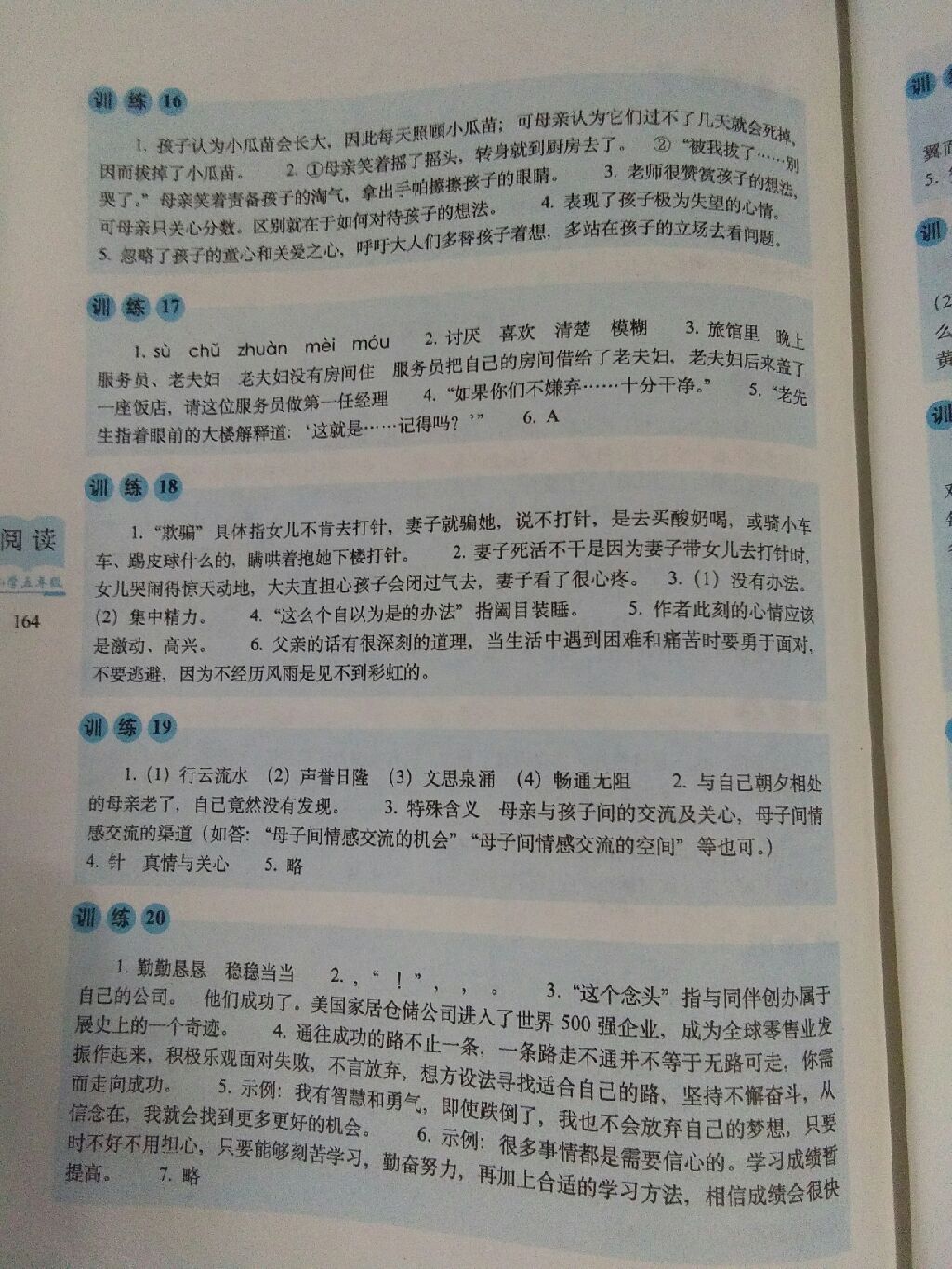 2017年小學(xué)語文閱讀訓(xùn)練80篇五年級 參考答案第13頁