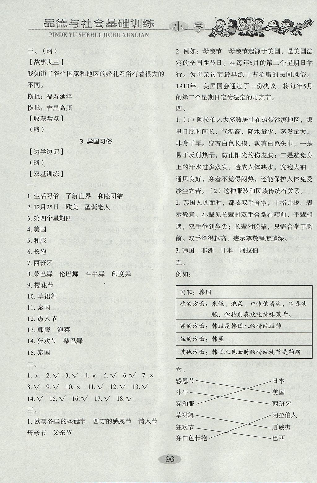 2017年小學(xué)基礎(chǔ)訓(xùn)練四年級品德與社會上冊魯人版山東教育出版社 參考答案第6頁