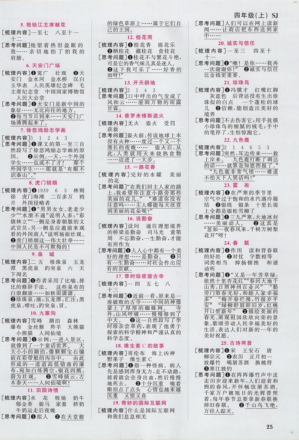 2017年陽(yáng)光同學(xué)課時(shí)優(yōu)化作業(yè)四年級(jí)語(yǔ)文上冊(cè)蘇教版 預(yù)習(xí)單答案第12頁(yè)