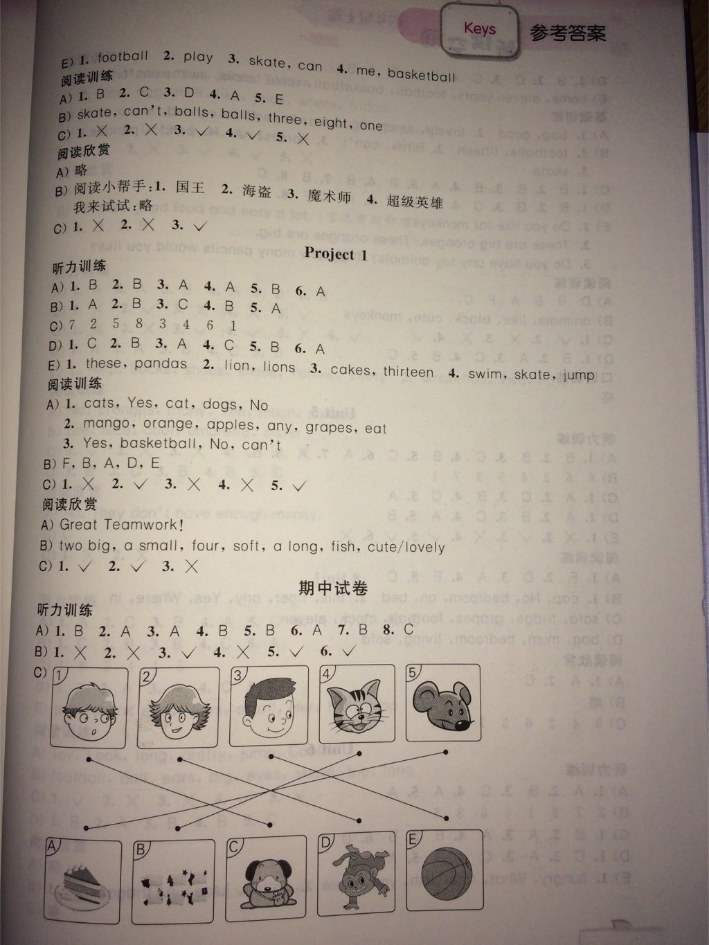 2017年小学英语听读空间四年级英语上册苏科版 参考答案第2页