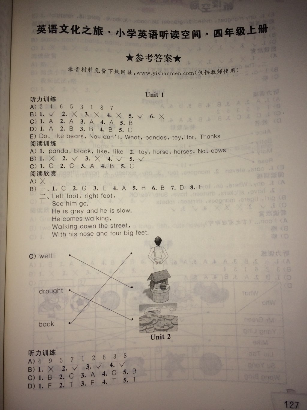 2017年小学英语听读空间四年级英语上册苏科版 参考答案第6页