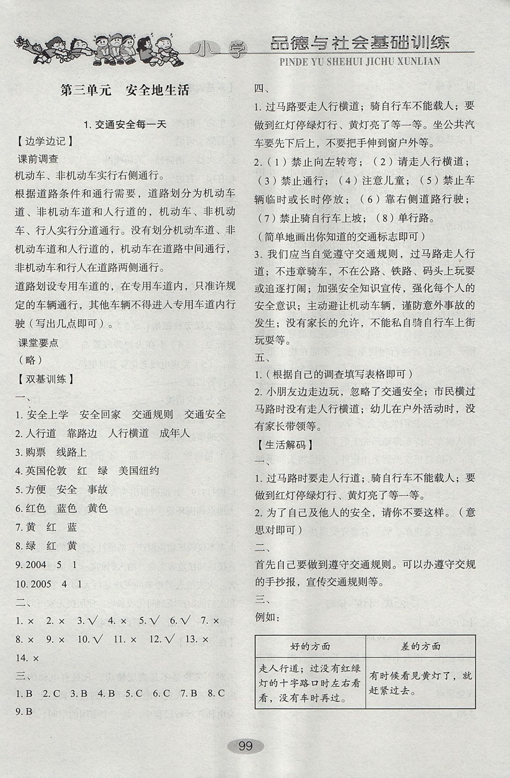 2017年小學(xué)基礎(chǔ)訓(xùn)練四年級(jí)品德與社會(huì)上冊(cè)魯人版山東教育出版社 參考答案第9頁