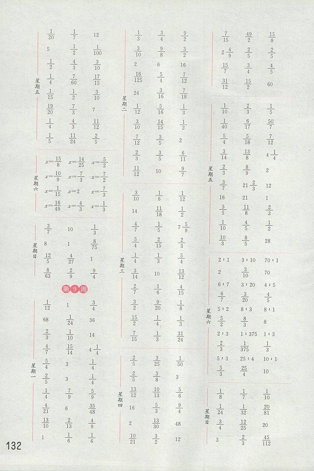 2017年通城学典小学数学计算能手六年级上册江苏版 参考答案第6页